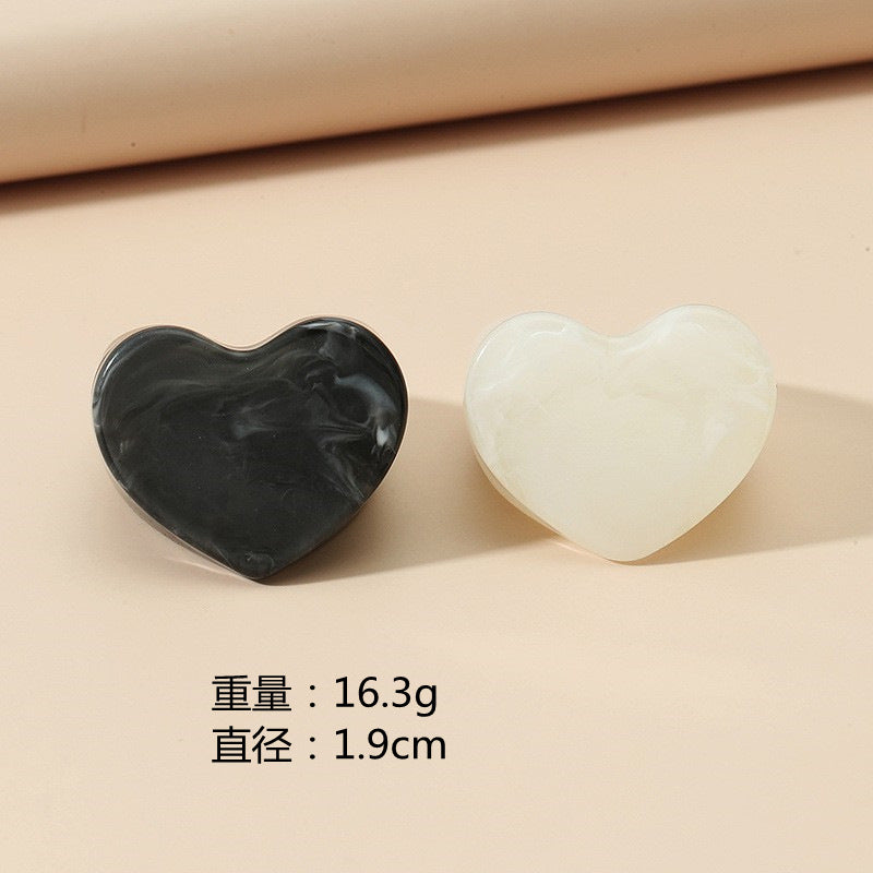 Wholesale Acrylic Heart Ring Two-Piece Set