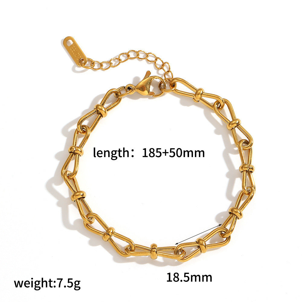 Wholesale 304 Stainless Steel Bracelet 18k Gold Plated Vacuum Electroplating in Furnace
