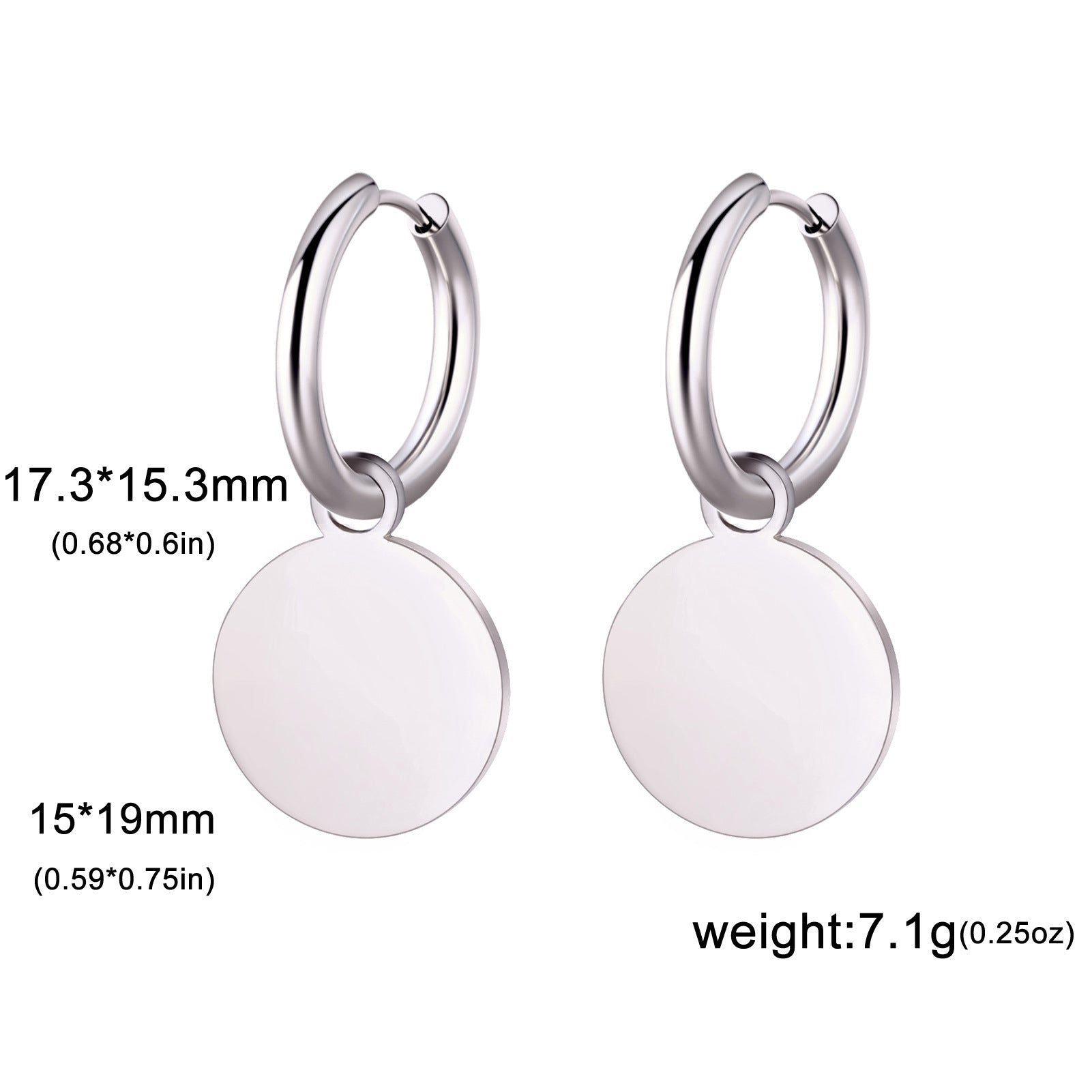 Wholesale Electroplated Stainless Steel Heart-Shaped Earrings Simple Western Style Women Fashion Jewelry Accessory Boutique Resale