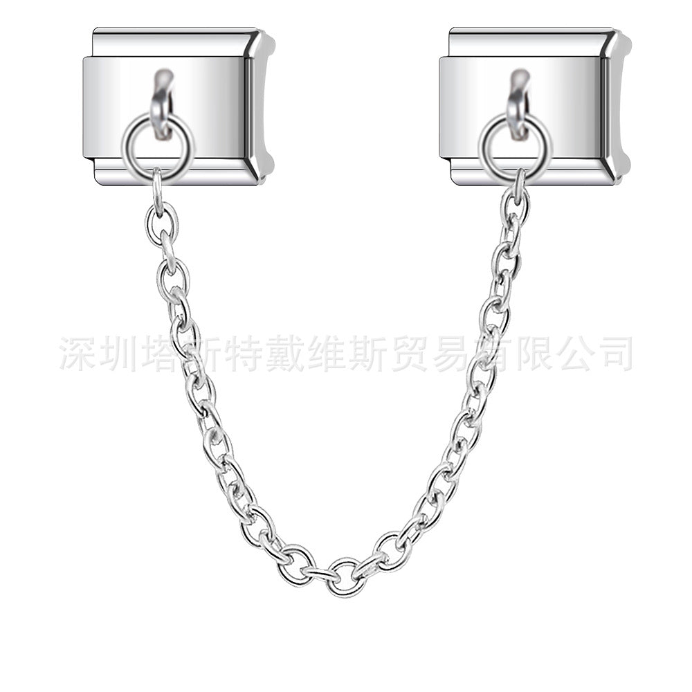 Wholesale 9mm Italian Charm Starter Bracelets DIY square Single Section Creative Stainless Steel Composable Bracelet