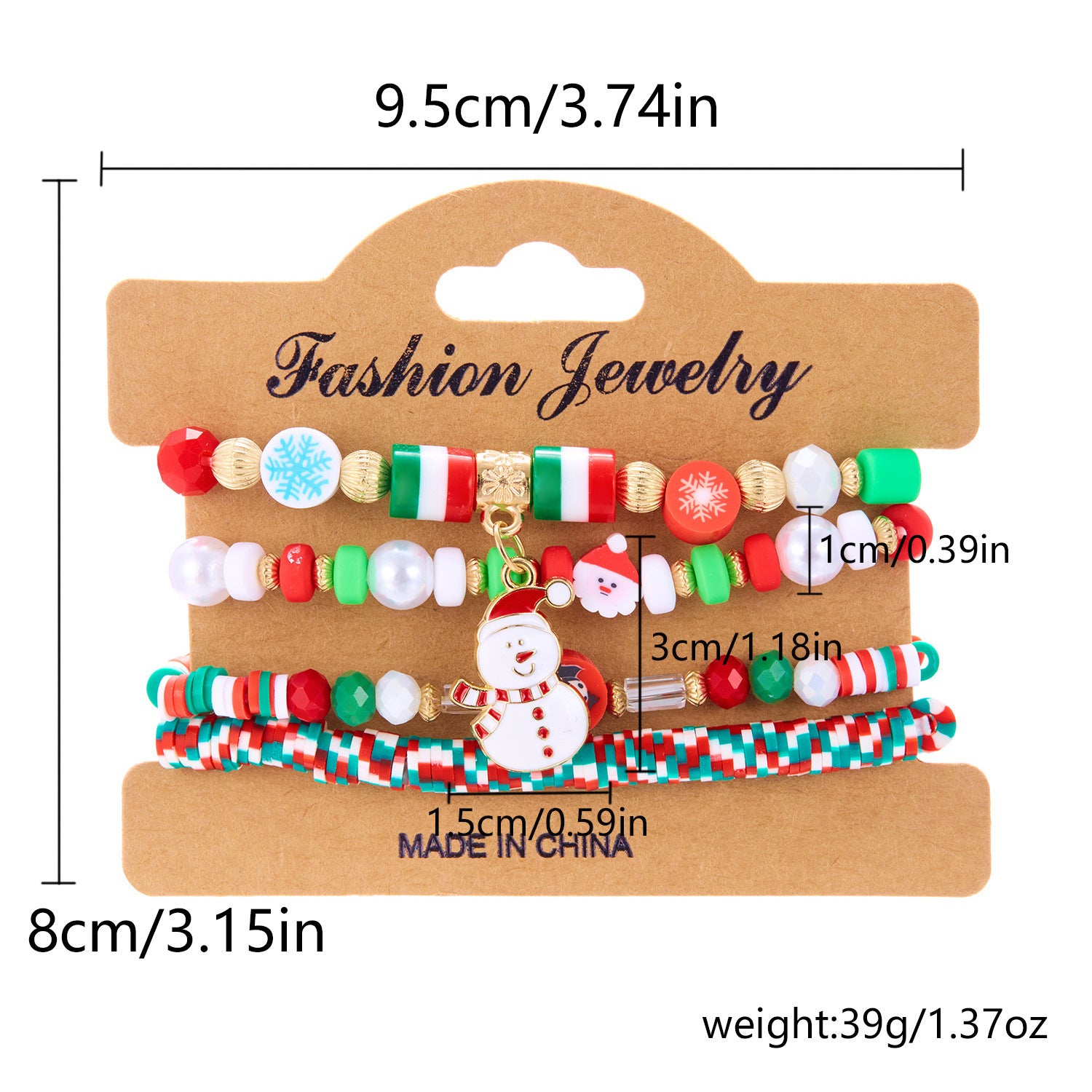 Wholesale Christmas  Acrylic Beaded Bracelet Christmas Set