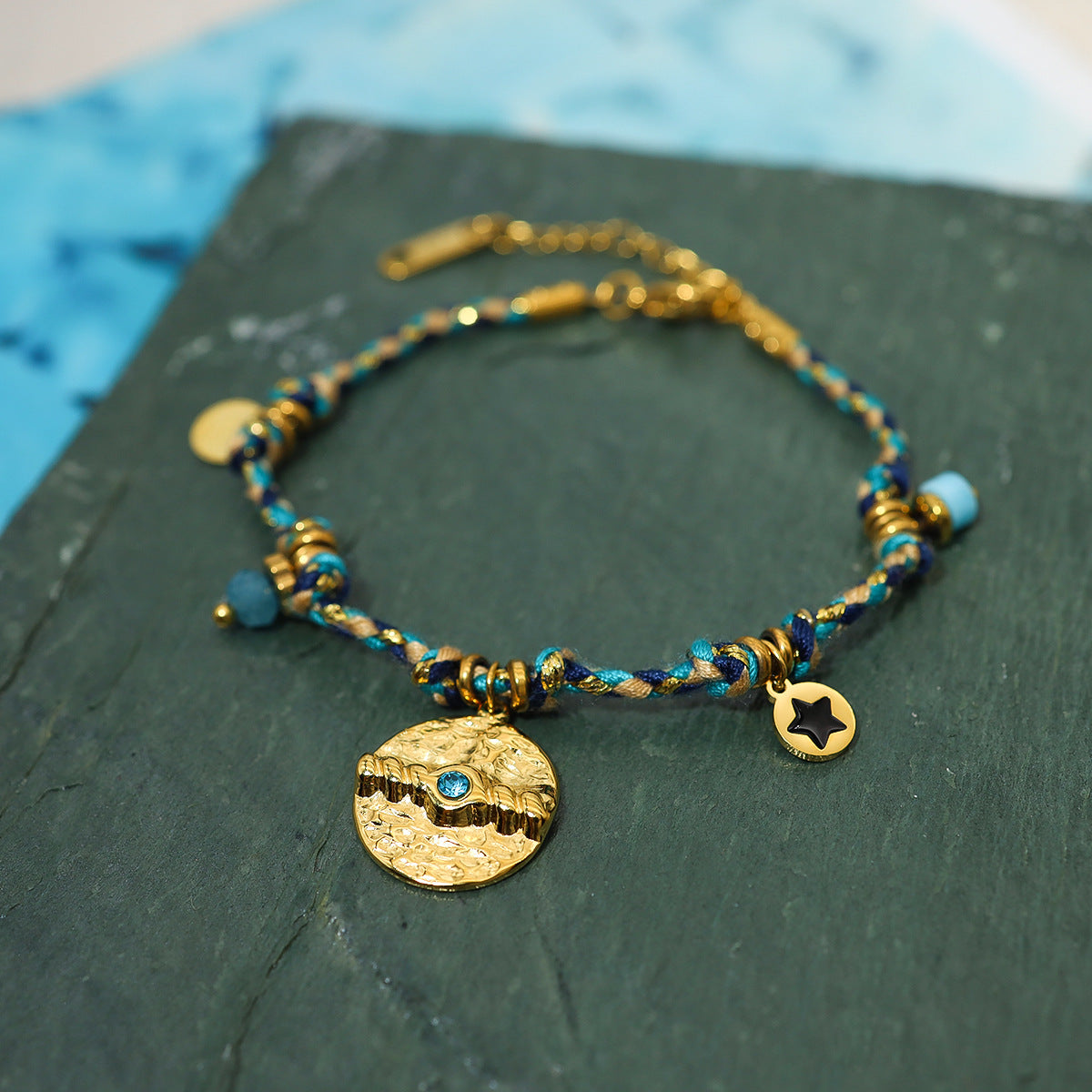 Wholesale Bohemian style 18K titanium steel knock pattern bracelet