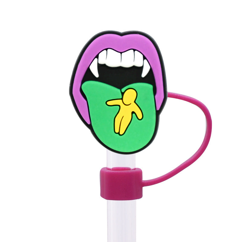 Wholesale Random 100pcs Carnival Series Straw Cover 10MM Straw Tube Cap