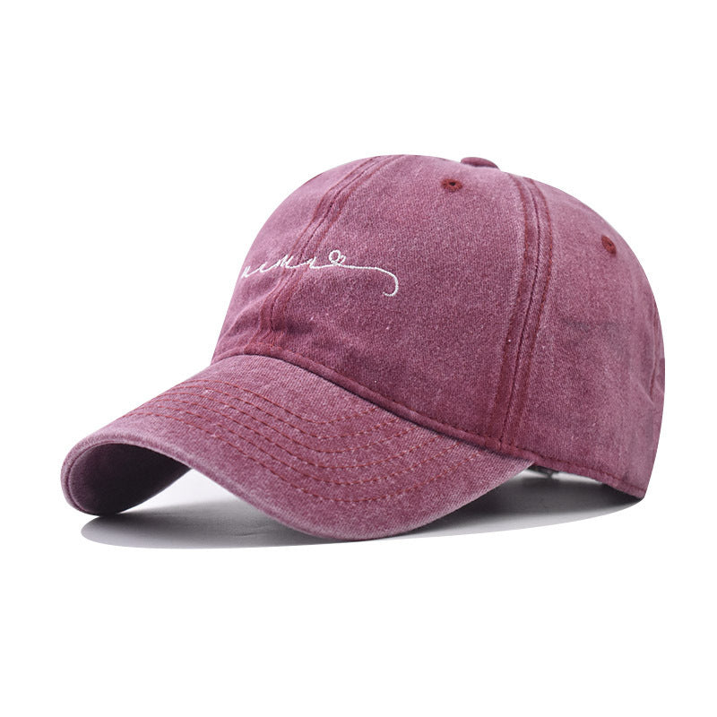 Wholesale Distressed Embroidered Letter Baseball Cap Cotton Adjustable Black Hat Fashion Accessory Gift Boutique Resale