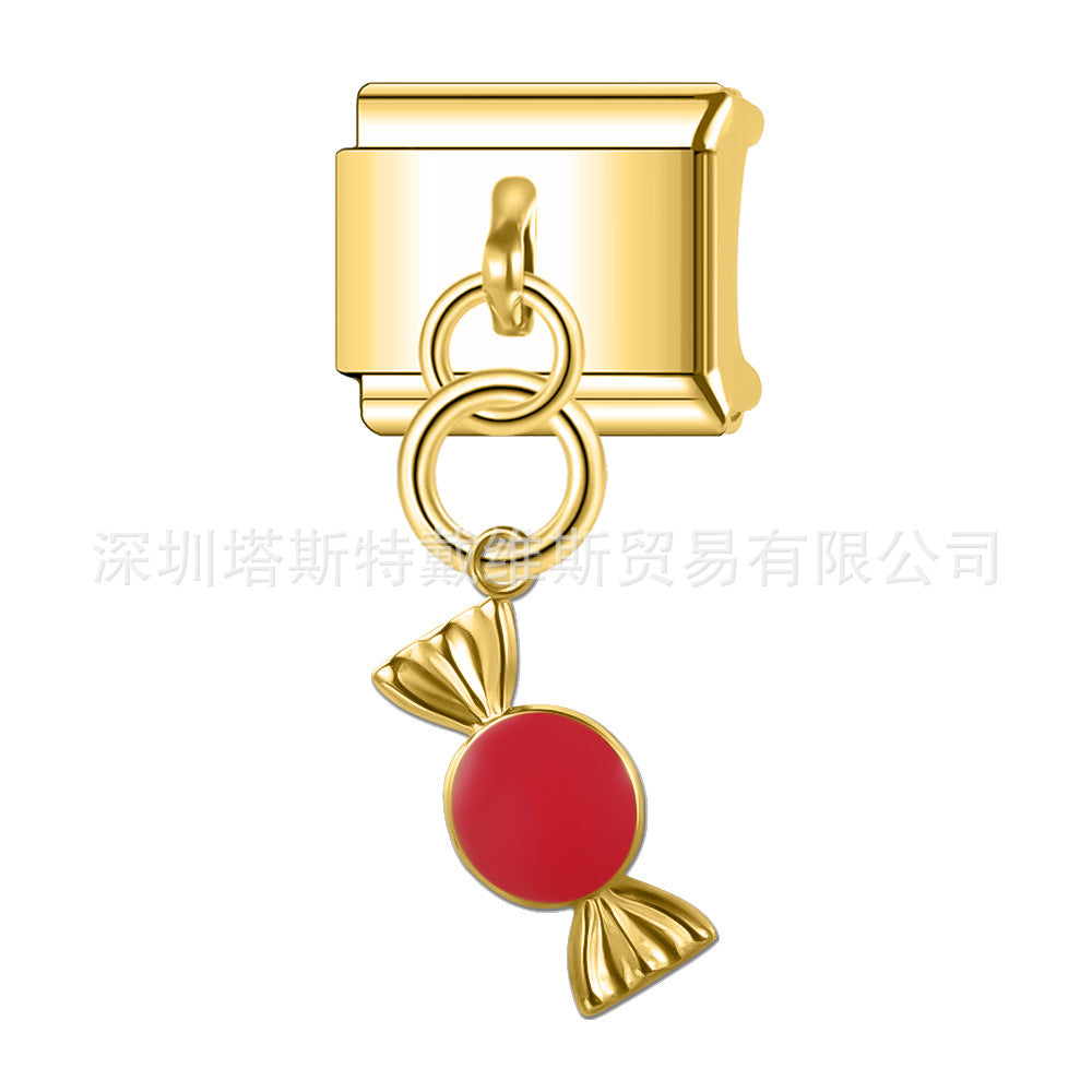 Wholesale 9mm Italian Charm Starter Bracelets DIY square Single Section Creative Stainless Steel Composable Bracelet