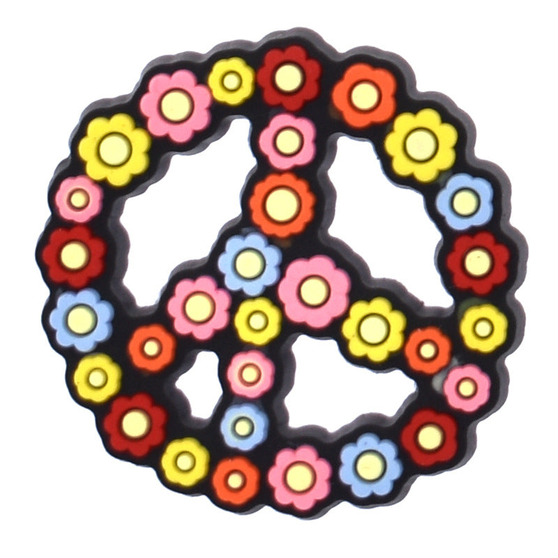 Wholesale  100pcs Random Rainbow Flowers Shoes Accessories Shoes Charms