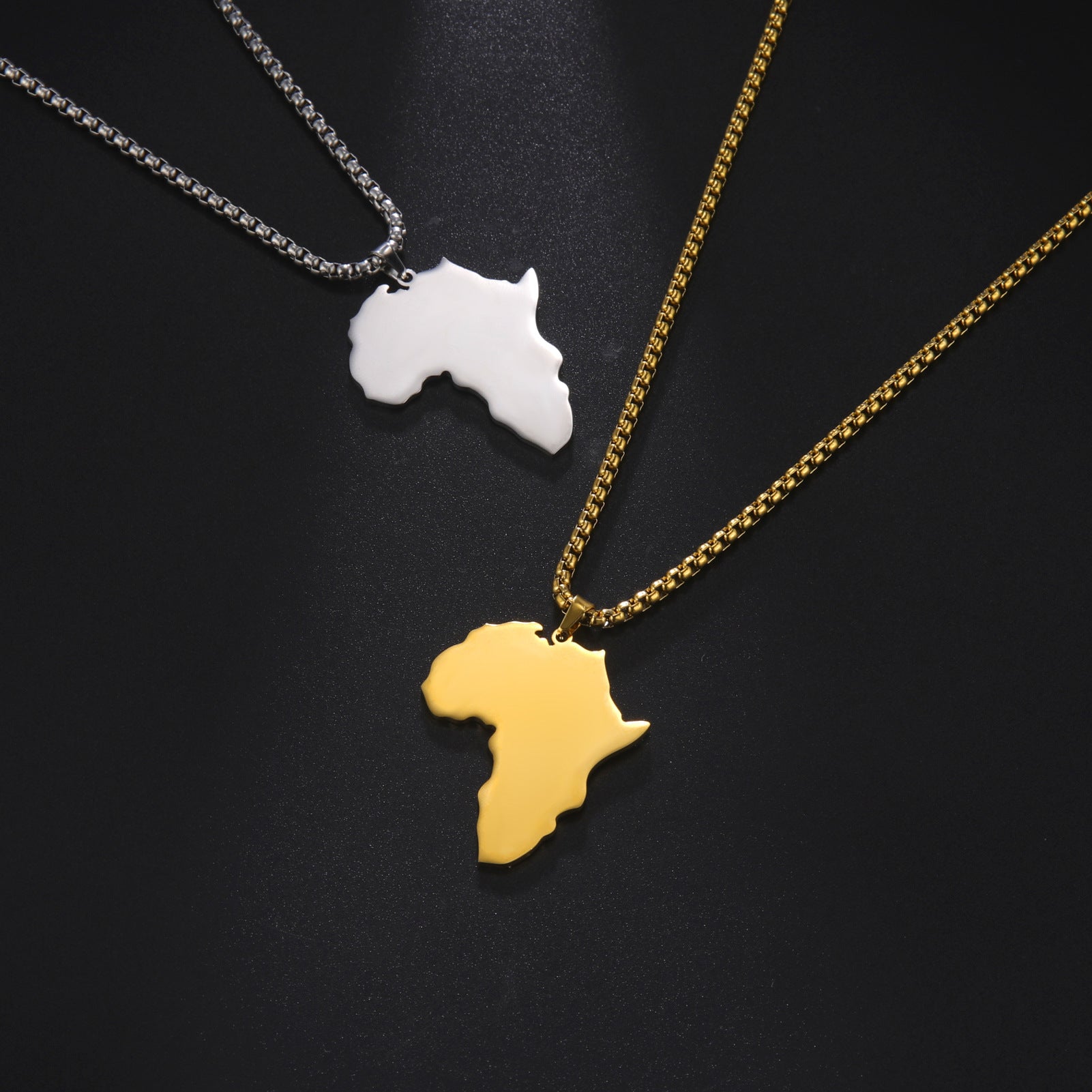 Wholesale Cut Map Glossy Pendant 304 Stainless Steel Necklace ACC-NE-GeXiang011