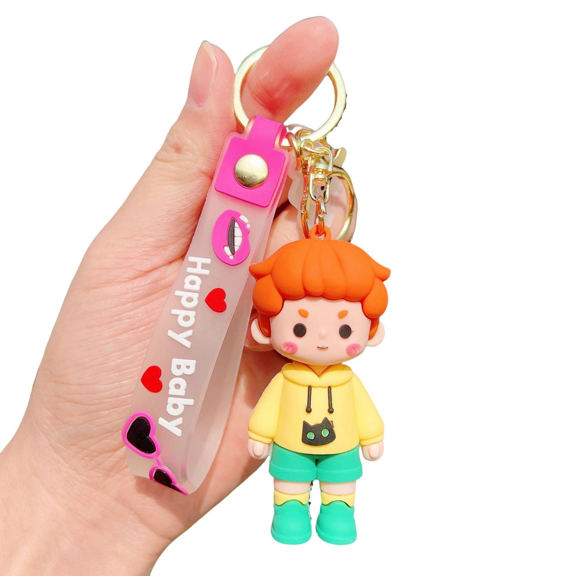 Wholesale Creative Keychain Cartoon Fashion Boy Girls Eco-Friendly PVC Keychain ACC-KC-WenChuan003