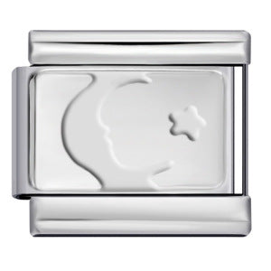 Wholesale  Italian modular  Convex silver stamped pattern DIY titanium steel bracelet