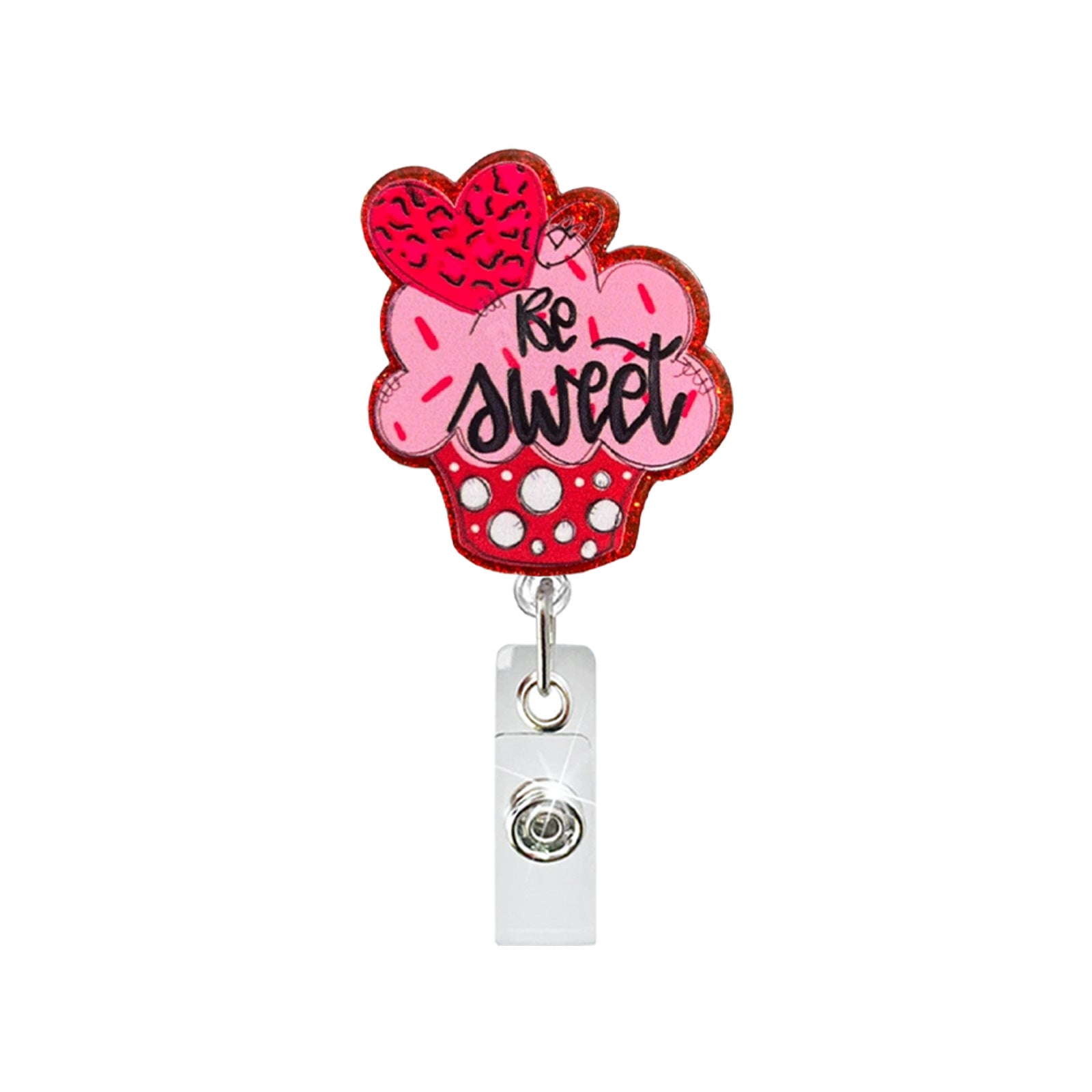 Wholesale Valentine' s Day Love Confession Acrylic Retractable ID Badge Clip - Fashion Accessory
