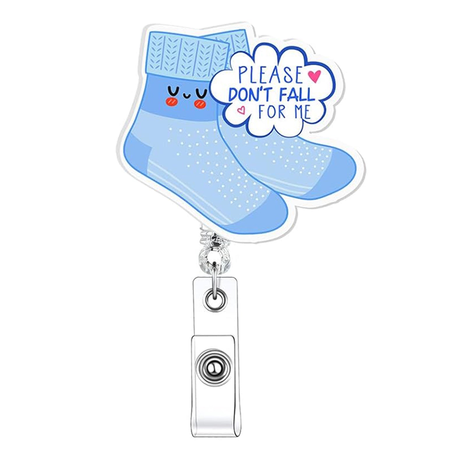 Wholesale Flat Resin Six Color Socks Retractable Rotating Easy Pull Badge Keychain ACC-KC-QiDing020