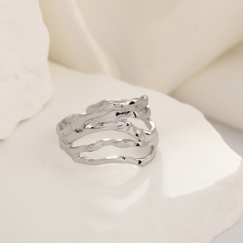 Wholesale Electroplated 18K Stainless Steel Loose Rings  ACC-RS-TaiMei007