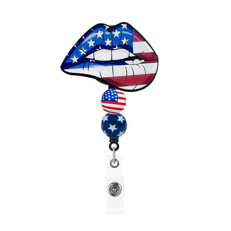 Wholesale American Independence Day Rainbow Sunflower Bull Head Retractable Badge Scroll Keychain Badge Reels ACC-KC-ChiHai004