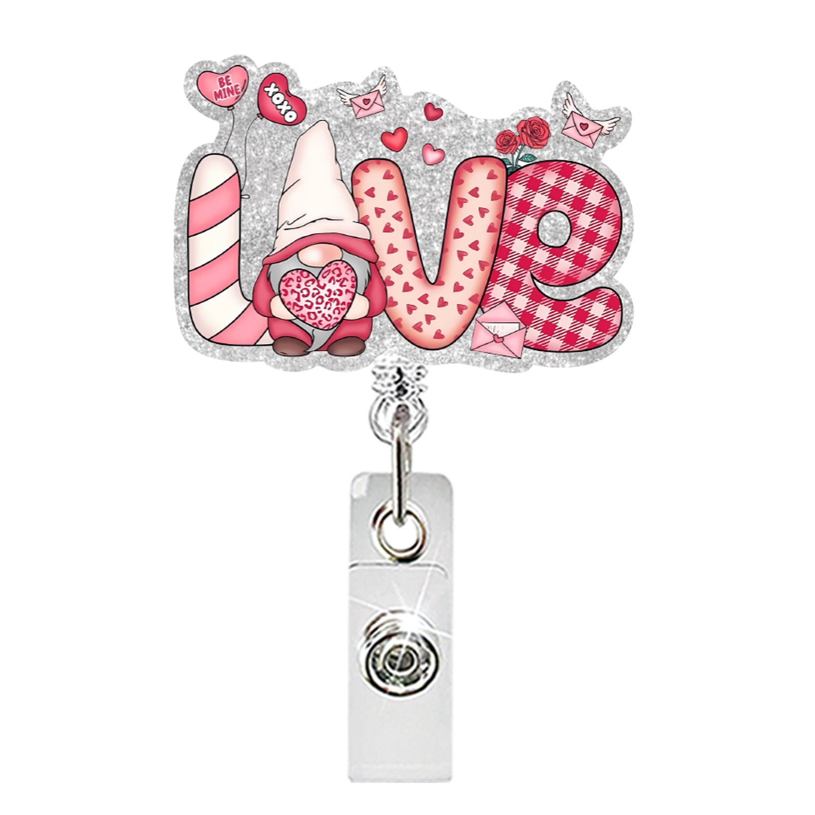 Wholesale Valentine' s Day Acrylic Dwarf LOVE  Badge Reels