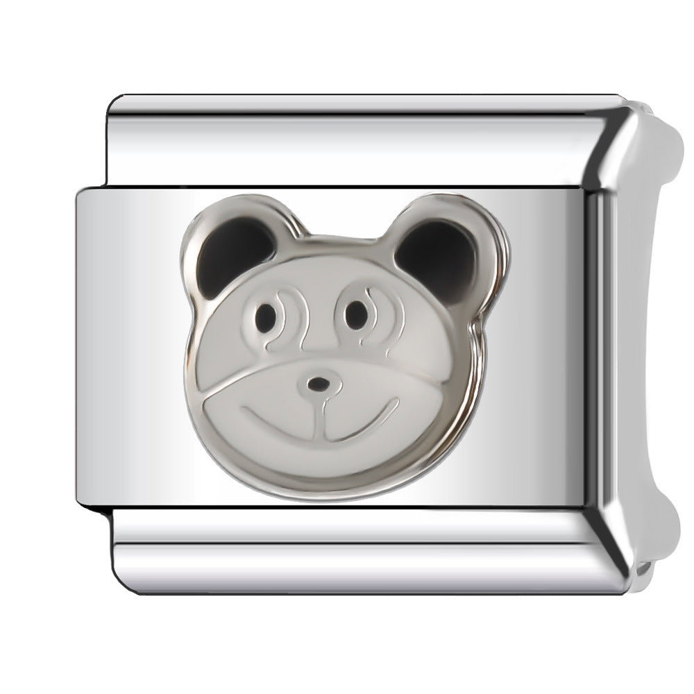 Wholesale Italian Charm Bracelet 9mm DIY Splicing Cute Cartoon Animal Stainless Steel Composable Bracelet