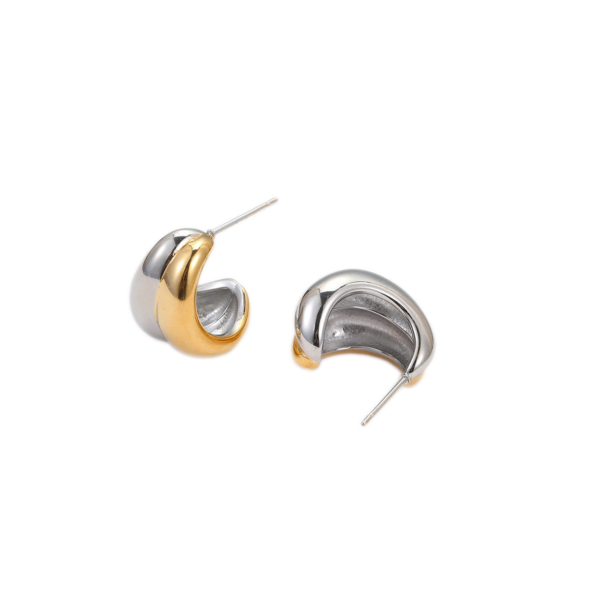 Wholesale geometric color matching stainless steel earrings