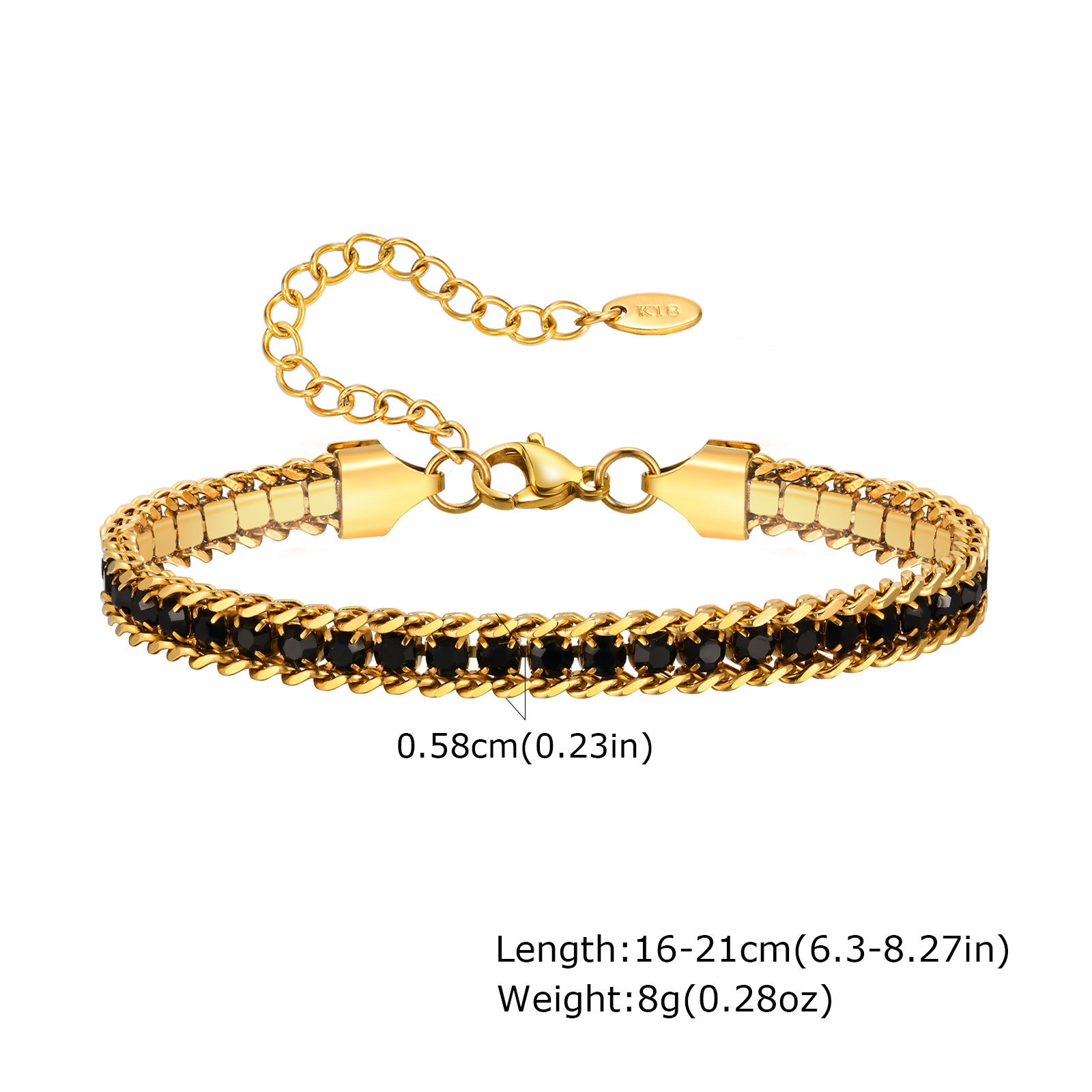 Wholesale Trendy Women S 3 Layer Stacking Bracelet Stainless Steel With White Zircon 18K Gold Tone Jewelry Accessory For Gift And Daily Wear