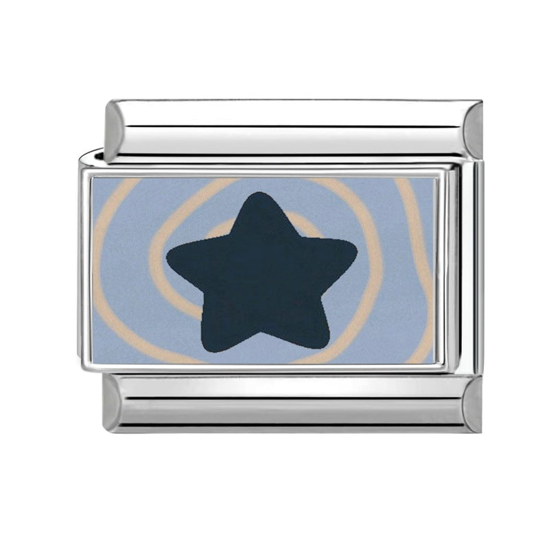 Wholesale Hearts and Love Italian Charms DIY flower fish Single Section Creative Stainless Steel Composable Bracelet