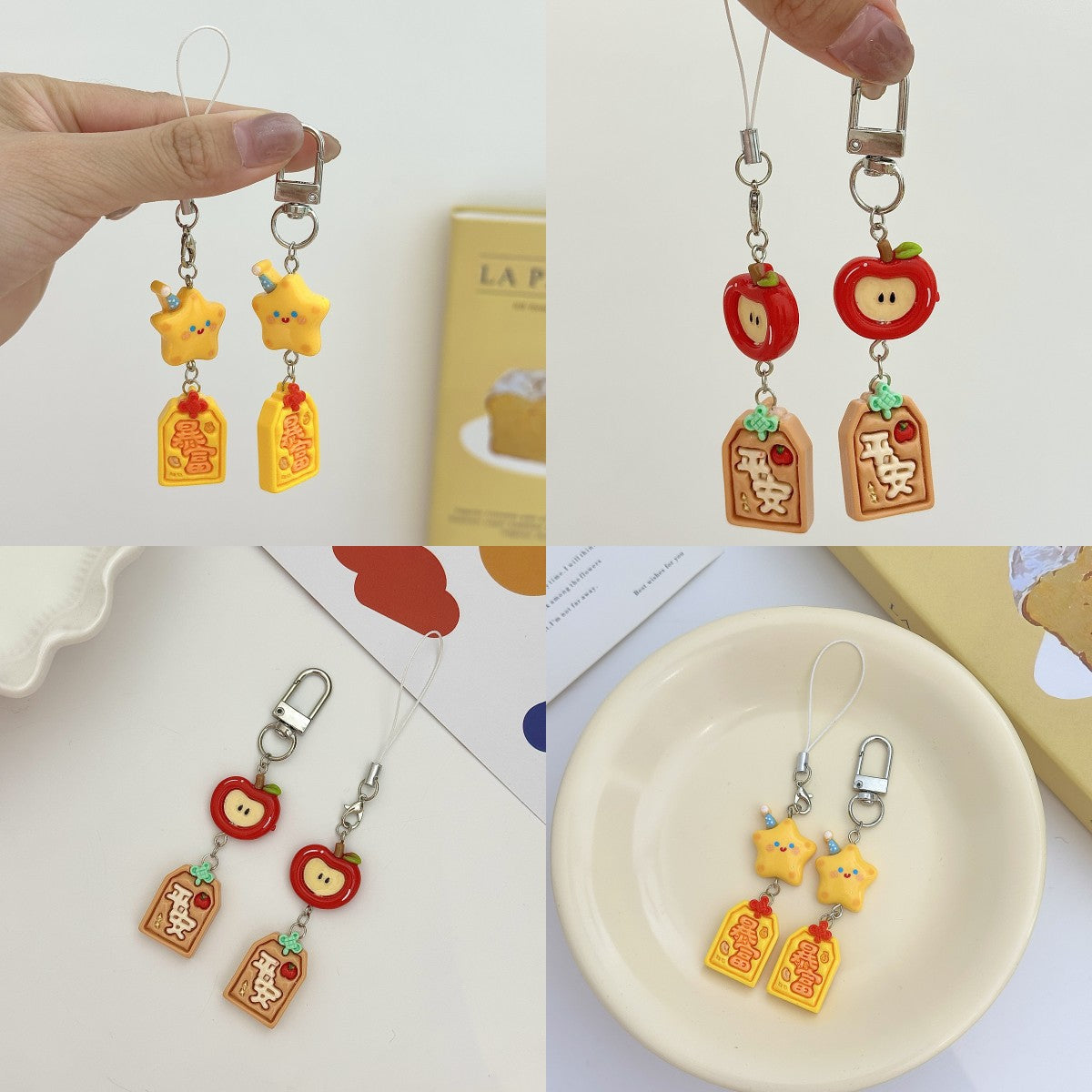 Wholesale Cute Star Apple Keychains