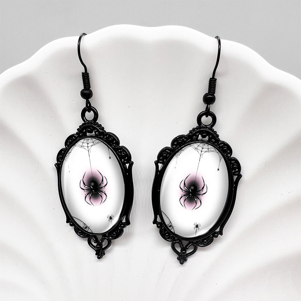 Wholesale Halloween Retro Bloody Spider Round Earrings ACC-ES-XiangLian008