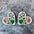Wholesale  Christmas Earrings Santa Elk Green Printing Leather Earrings