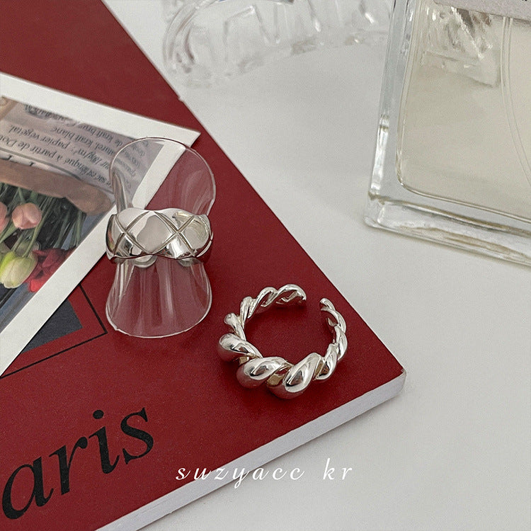Wholesale  Sterling Silver Croissant Rhombus Ring