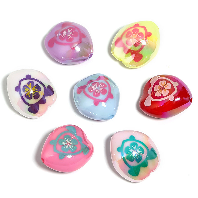 Wholesale 20pcs Cartoon Cherry Blossom Turtle Acrylic Goose Soft Stone Beads Diy Accessories ACC-BDS-BLG110