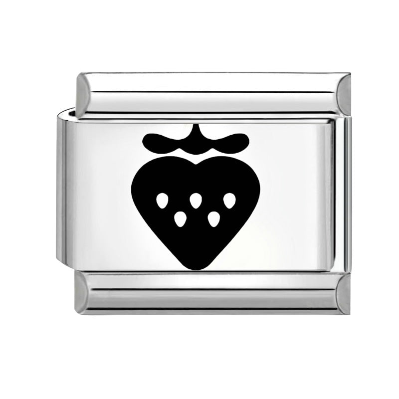 Wholesale  Italian Charm Bracelet 9mm DIY Splicing Removable Strawberry Cherry Stainless Steel Composable Bracelet