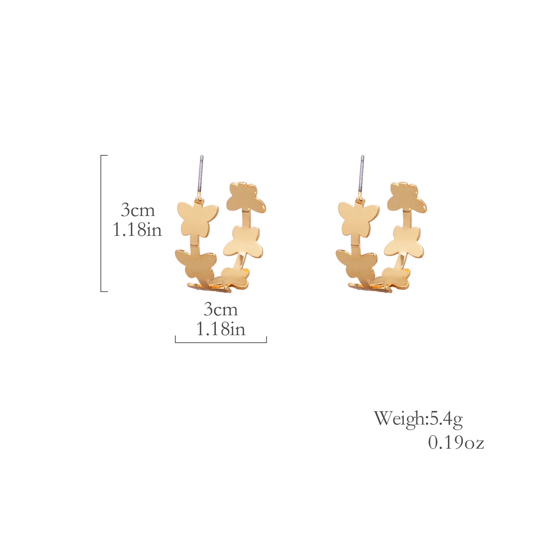 Wholesale vintage butterfly hoop earrings