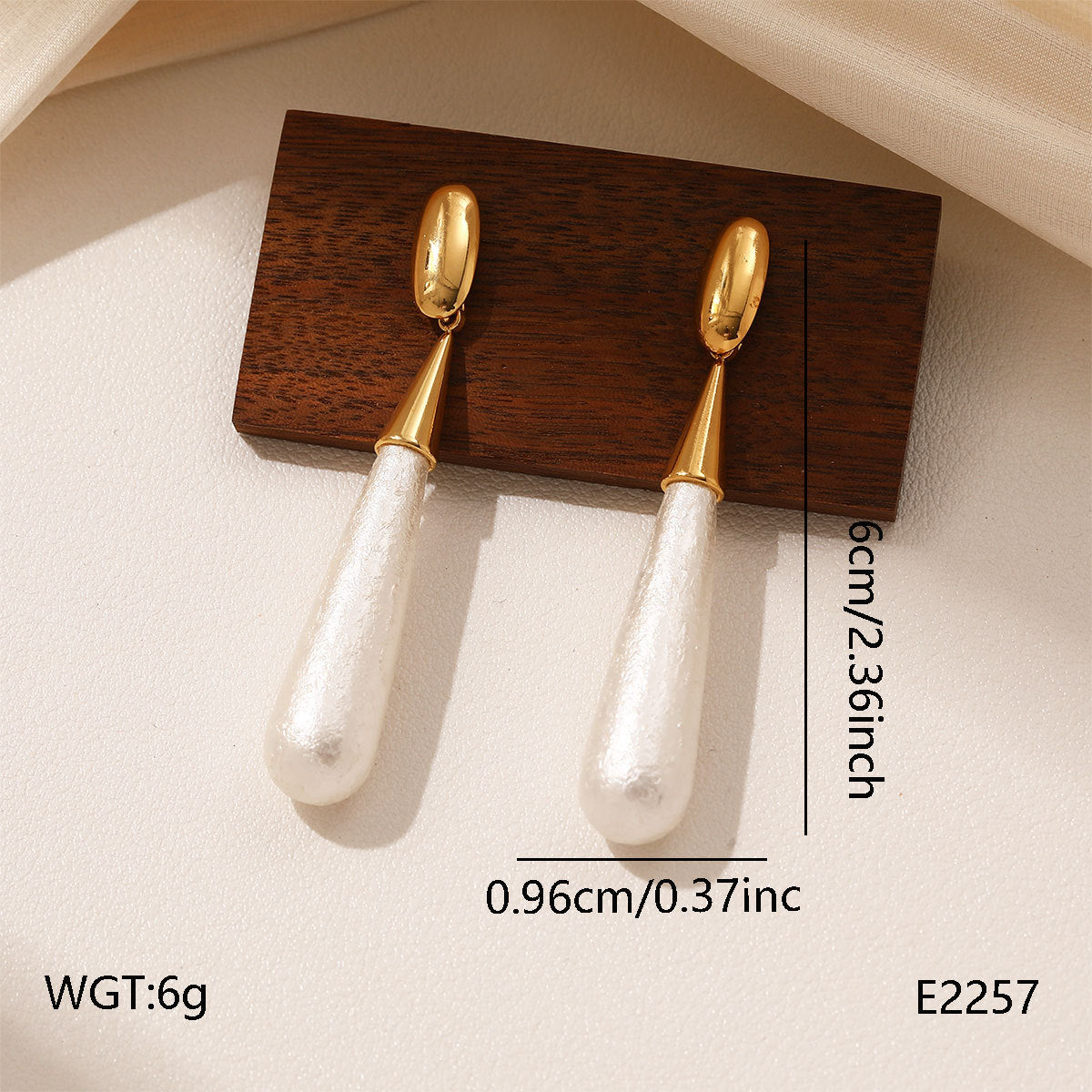Wholesale Titanium Steel Geometric Pearl Drop Earrings,  Party Wear Fashion Accessory for Boutique Resale