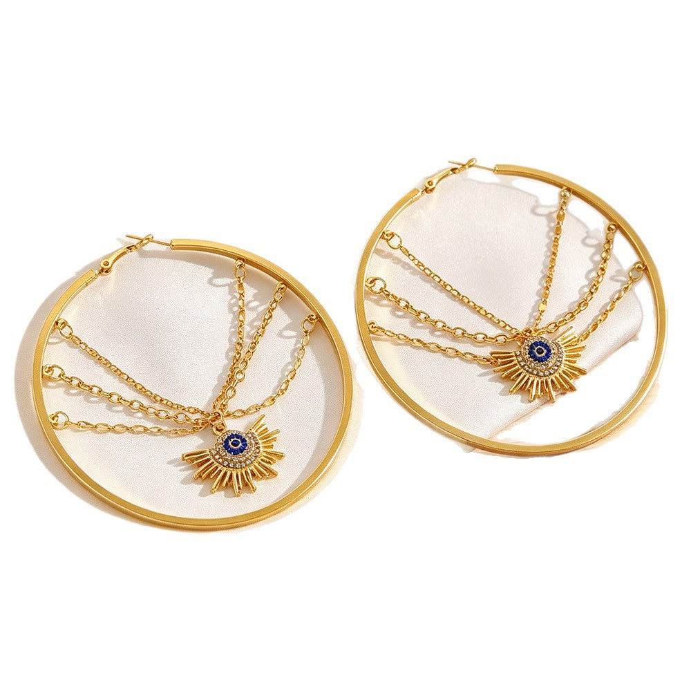 Wholesale Evil Eye Star Hoop Earrings - Fashion Jewelry for Boutique Resale