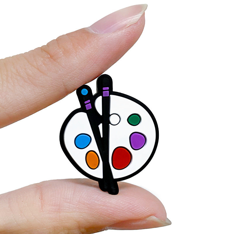 Wholesale 10pcs Color Drawing Board Silicone Beads DIY Handmade Beaded Pen Accessories ACC-BDS-WDX053