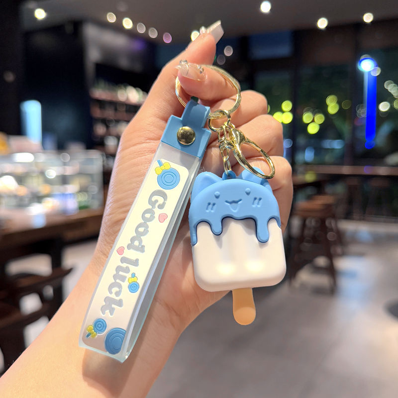 Wholesale Cartoon Ice Cream Silicone Keychain Bag Charm Gift for Women