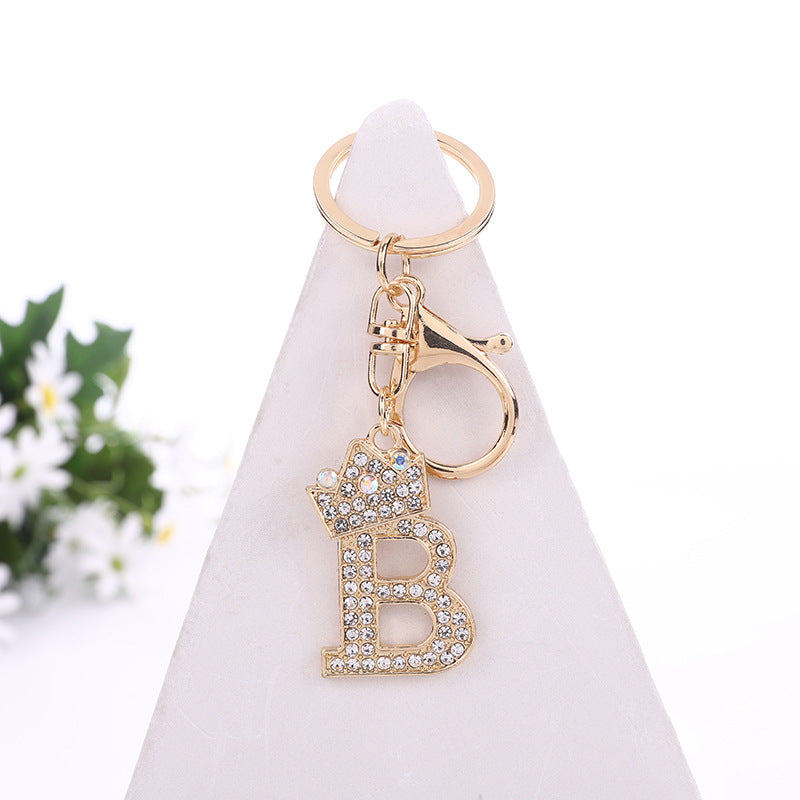 Wholesale Zinc Alloy Rhinestone Letter Keychain ACC-KC-YuanFei003