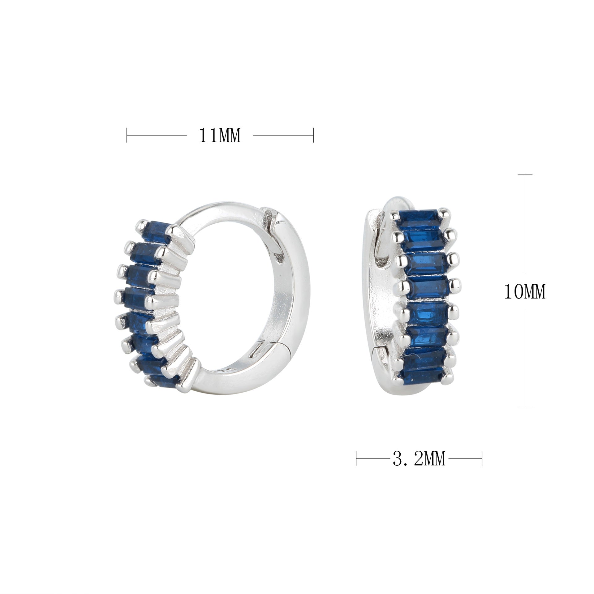 Wholesale S925 Sterling Silver Earrings Round Zircon Earrings Ear Clips ACC-ES-HRB001