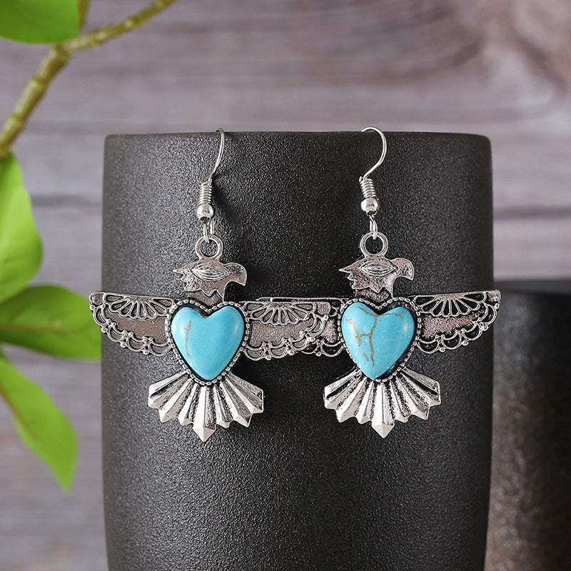 Wholesale Bohemian Turquoise Eagle Earrings