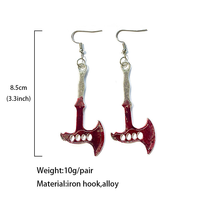 Wholesale  Halloween alloy earrings dagger axe horror blood earrings