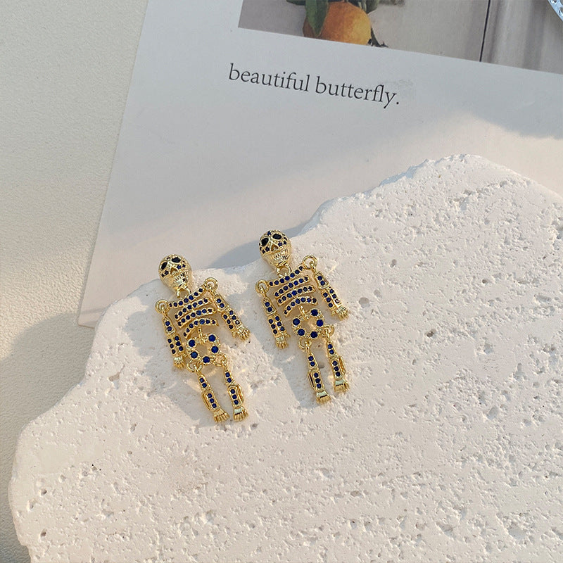 Wholesale Halloween Horror Skeleton Punk Earrings ACC-ES-NingKa004