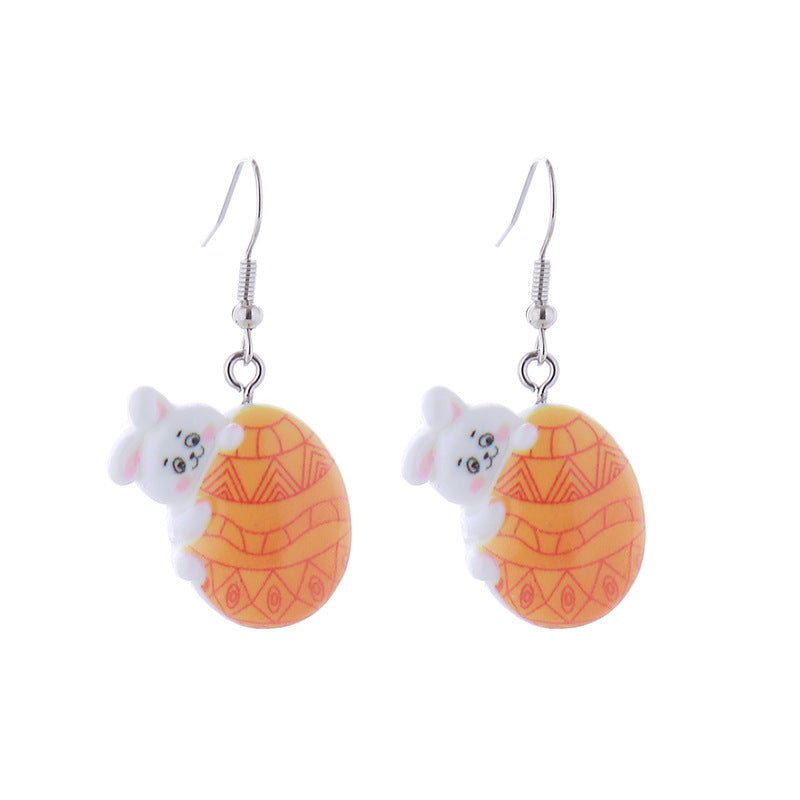 Wholesale Easter Cartoon Bunny Carrot Egg Chick Plastic Earrings