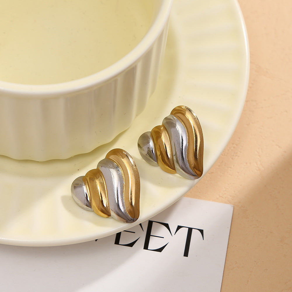 Wholesale  Contrasting Color  Irregular Stainless steel Earrings