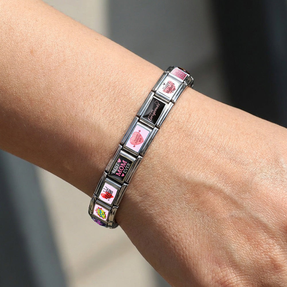 Wholesale Stainless Steel Modular Bracelet DIY Jewelry Accessory Gift Boutique Resale