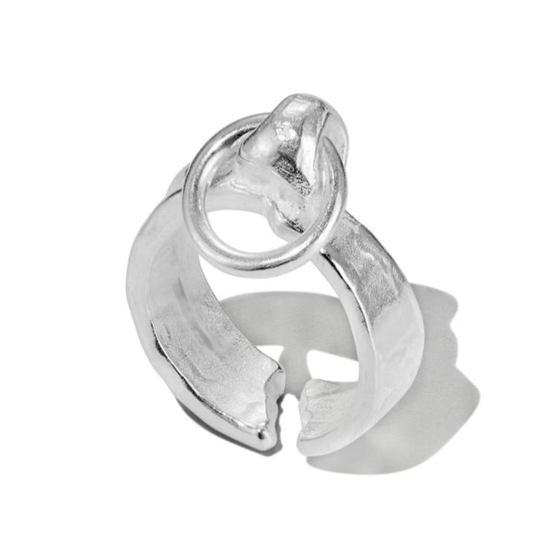 Wholesale  S925 Sterling Silver Pull Ring Ring Non-fading Niche Trendy Men's Hip Rings