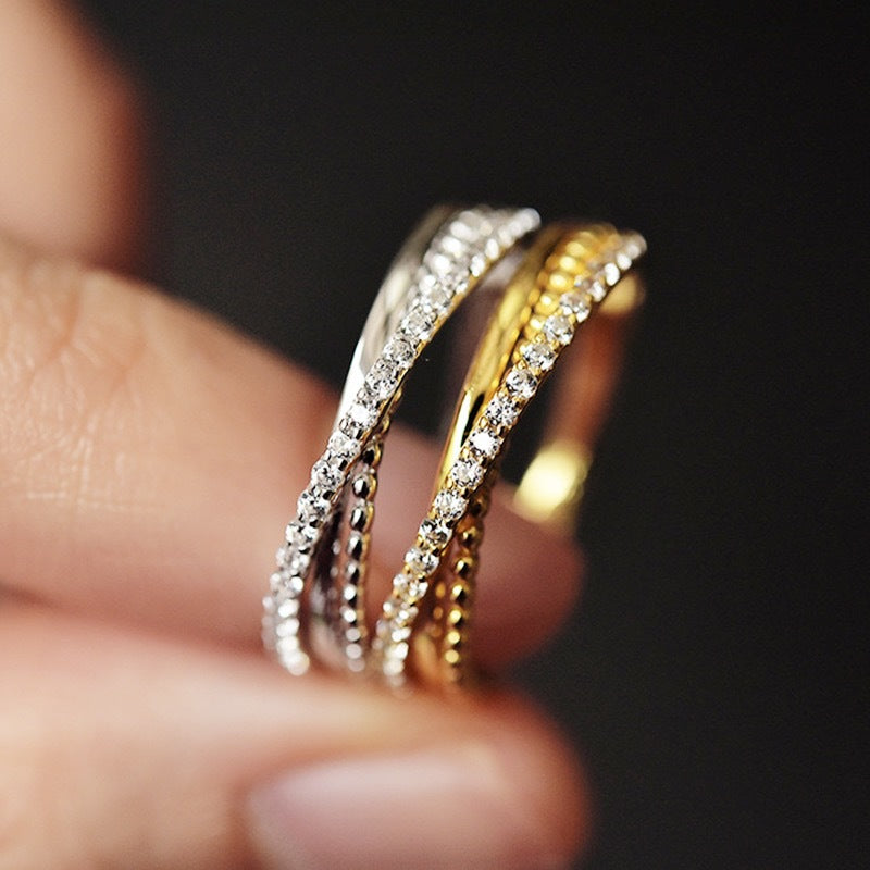 Wholesale s925 sterling silver diamond cross ring  adjustable jewelry