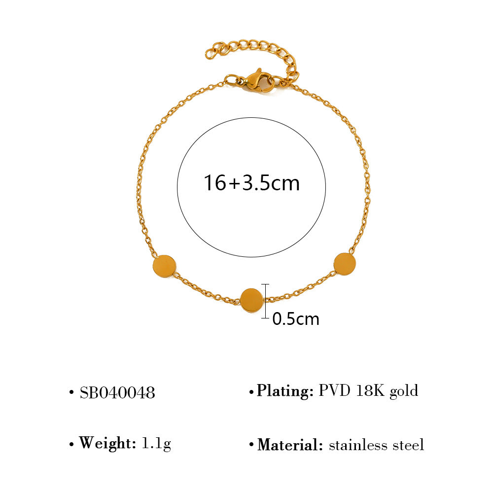 Wholesale Titanium Steel Stacked Bracelet suit Four-leaf Clover Natural Shell Pendant Bracelet suit