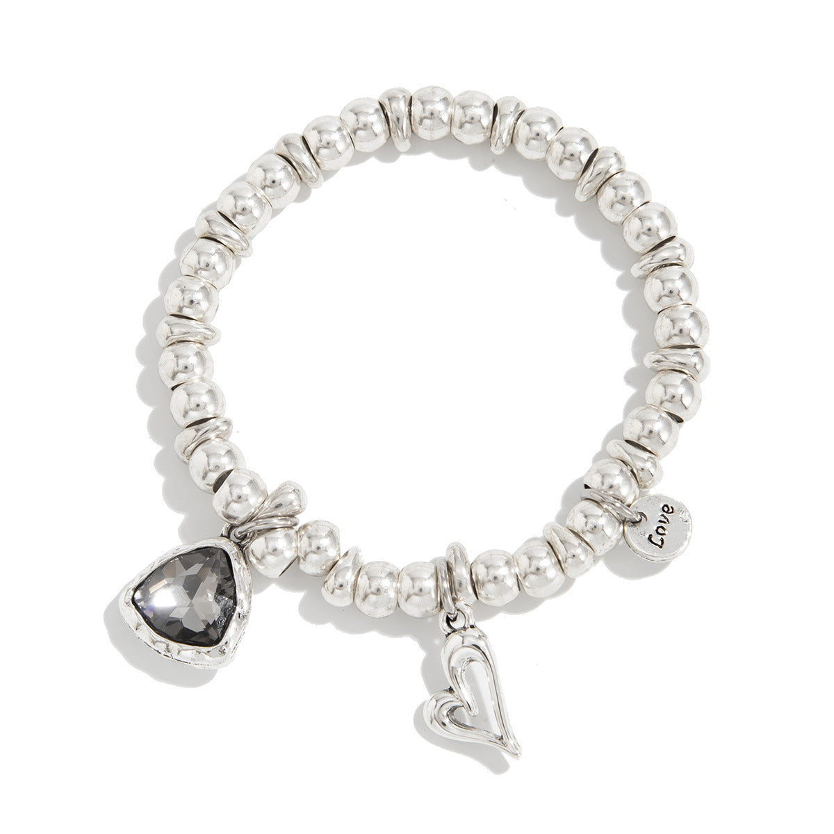 Wholesale Heart-Shaped Pendant Ccb Beaded Bracelet