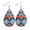 Wholesale Western Style Ethnic Totem Pattern Striped Leather Drop Shape  Earrings