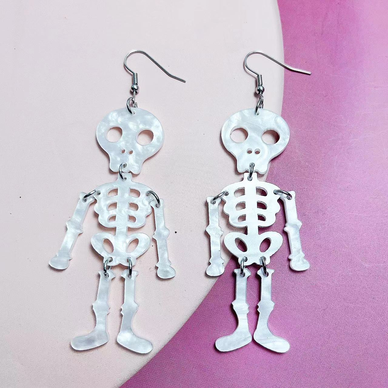 Wholesale Halloween Luminous Skull Acrylic Earrings ACC-ES-AnDao031