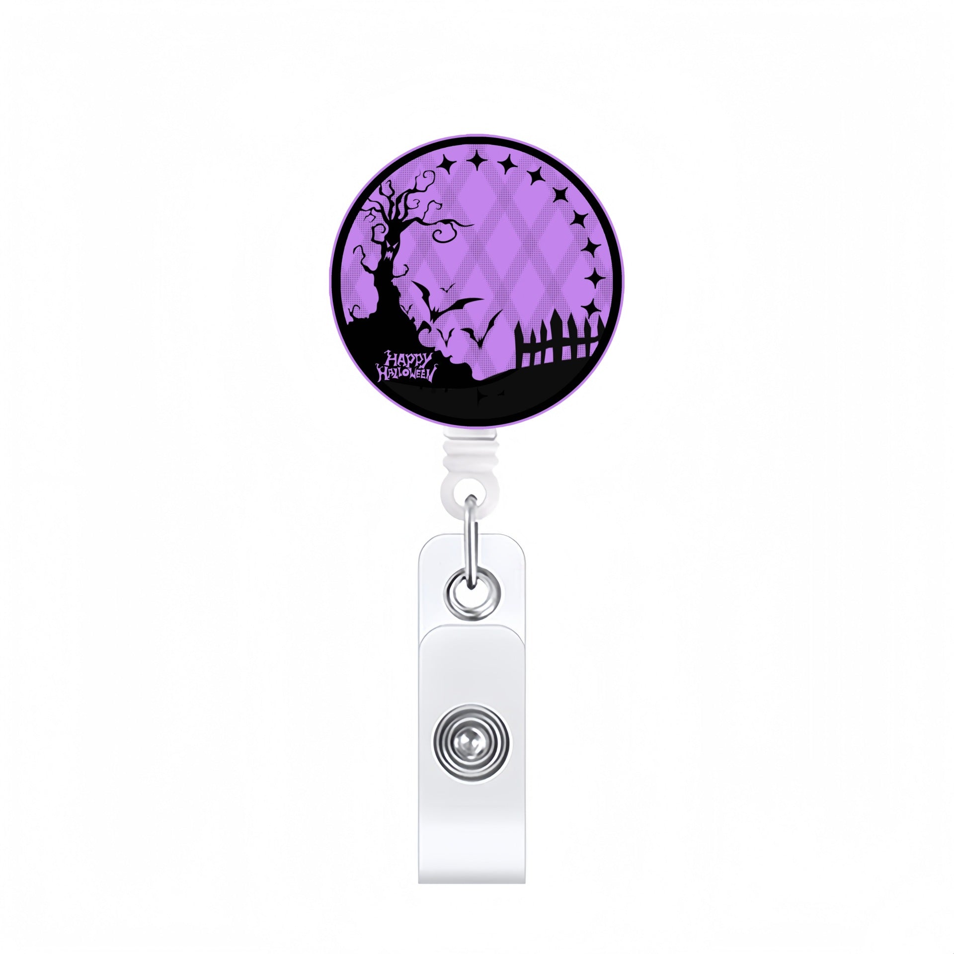 Wholesale Halloween Acrylic Retractable Clip Badge Keychain