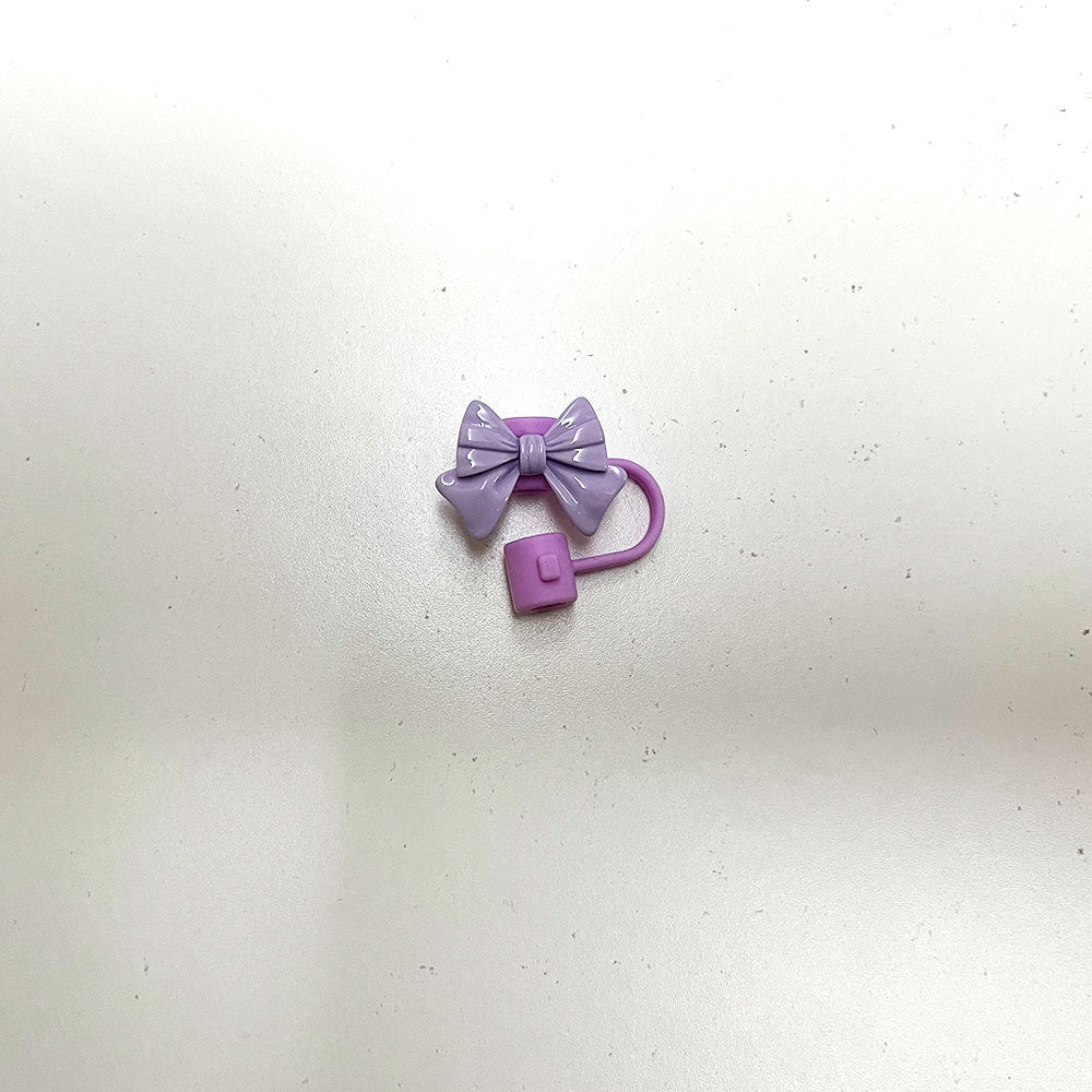 Wholesale  Cute Bow 10mm PVC Soft Straw Tube Cap