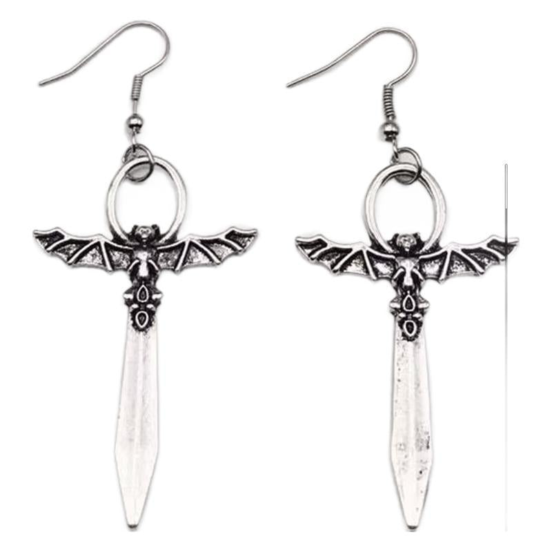 Wholesale Bat Design Earrings Ancient Silver Alloy Jewelry Accessory